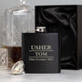 Personalised 6oz Black Best Man Groomsman Hip Flask, thumbnail 6 of 6