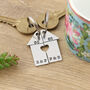 New Home Gift House Shaped Pair Of Personalised Keyrings, thumbnail 1 of 5