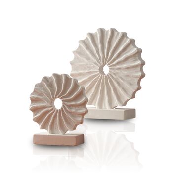 Set Of Two White Travertine Sculptures, 2 of 2