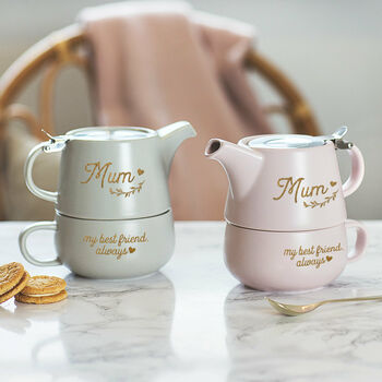 Personalised Teapot And Cup Set For Mum, 5 of 5
