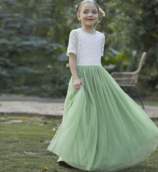 Bonnie In Apple Green ~ Party Or Flower Girl Dress, 2 of 7