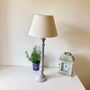 73cm Grey Wooden Table Bedside Lamp With Taupe Shade Home Decor, thumbnail 1 of 8