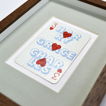 Three's Family Personalised Vintage Playing Card Print, 4 of 5