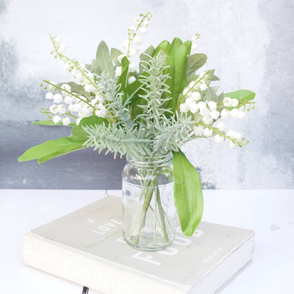 Artificial Lily Of The Valley Bouquet With Herbs By Abigail Bryans Designs