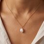 Small Single Pearl Charm Necklace, thumbnail 1 of 9