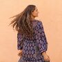 'Dahlia' Navy Floral Paisley Maxi Dress, thumbnail 3 of 4