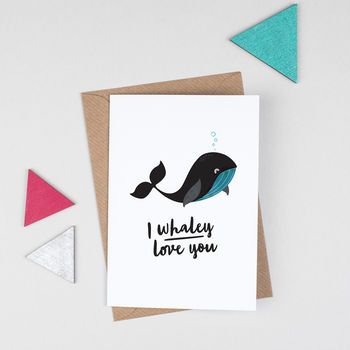 'I Whaley Love You' Funny Animal Valentine Card, 2 of 5
