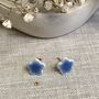 Small Blue Forget Me Not Ceramic Earrings, thumbnail 6 of 8