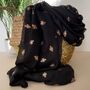 Rose Gold Bee Print Scarf In Black, thumbnail 1 of 2