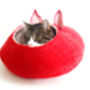 Cat Bed Cave Cocoon With Ears, thumbnail 3 of 5