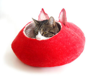 Cat Bed Cave Cocoon With Ears, 3 of 5
