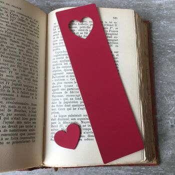 Personalised Heart Leather Bookmark Anniversary Gift, 10 of 11