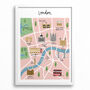 Personalised London Map Print, thumbnail 2 of 7