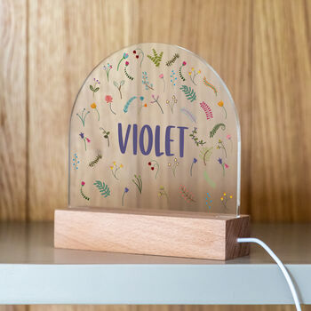 Personalised Wildflower LED Night Light For Children, 2 of 7