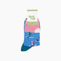 Sunset Paddle Boarding Bamboo Socks In Blue/Pink, thumbnail 4 of 4
