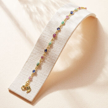 Ruby Sapphire Emerald Gold Bracelet, 4 of 9