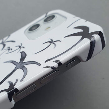 Personalised Monochrome Palm Tree Print Phone Case, 6 of 6