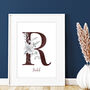 Floral Typography Initial Illustrated Print, thumbnail 3 of 3