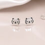 Sterling Silver Cat Stud Earrings, thumbnail 4 of 7