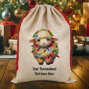 Personalised Sheep In Christmas Lights, 7 of 10