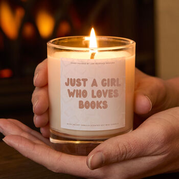 Just A Girl Who Loves Books Cosy Scented Candle, 6 of 9