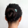 4ct Natural Emerald Hair Pin In Solid Sterling Silver, thumbnail 3 of 3