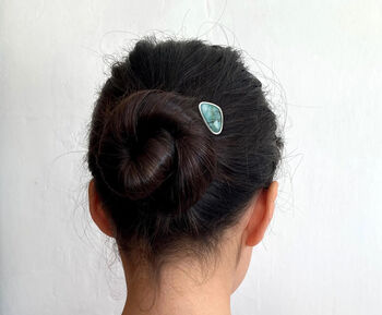 4ct Natural Emerald Hair Pin In Solid Sterling Silver, 3 of 3