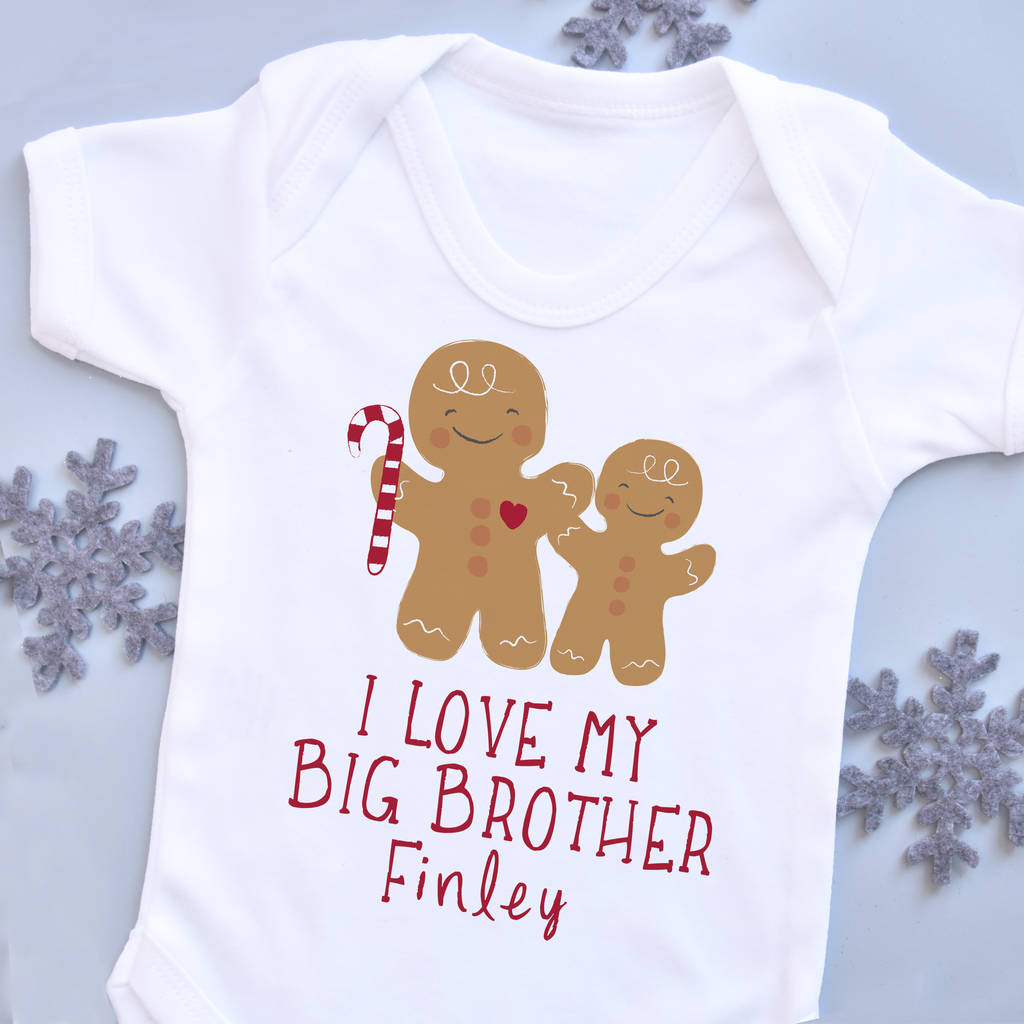 Personalised Gingerbread Sibling Baby Vest, 1 of 5
