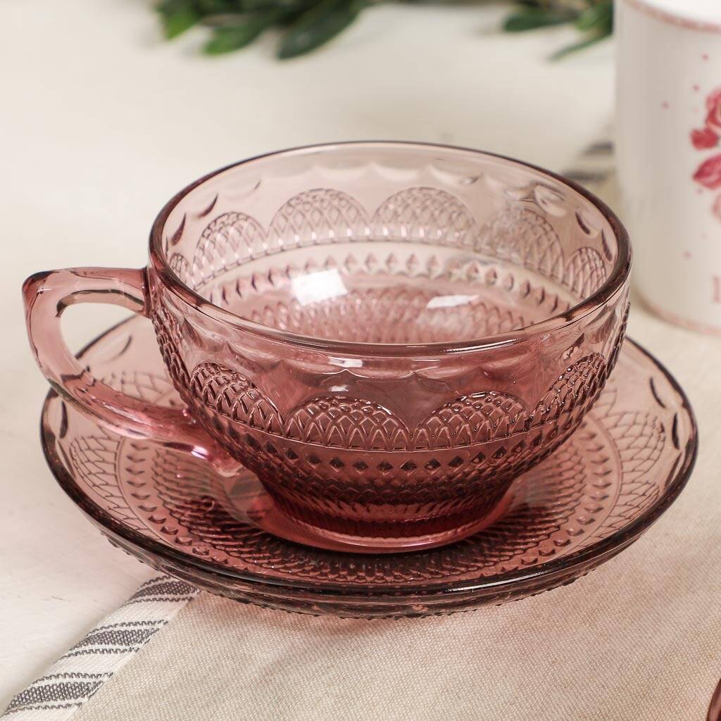 Set Of Four Luxury Glass Tea Cups By Dibor