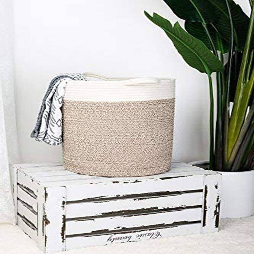 Woven Cotton Rope Laundry Basket Tall By Momentum