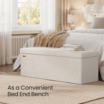 Foldable Storage Bench Ottoman With Lid, 3 of 7