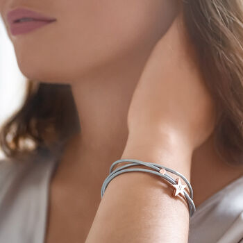 Arlena Multi Wrap Leather Star Personalised Bracelet, 7 of 10