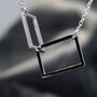 Handmade Interconnected Geometric Silver Necklace, thumbnail 4 of 4
