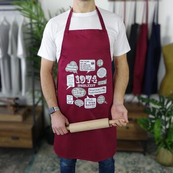 'Events Of 1974' 50th Birthday Gift Apron, 6 of 9