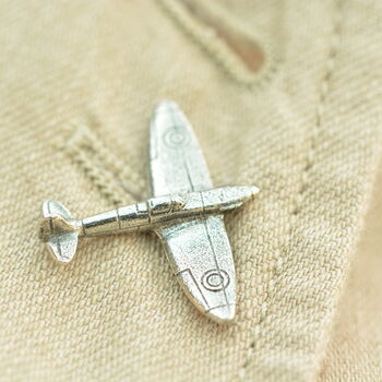 Pewter Spitfire Lapel Pin Badge, 2 of 4