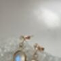 Organic Coin And Moonstone Earrings 9ct Gold Or Silver, thumbnail 5 of 5