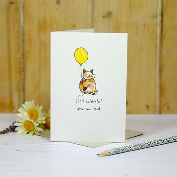 Personalised 'Cat With Balloon' Handmade Card, 7 of 9