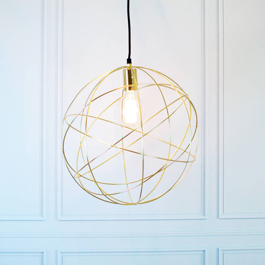 Gold Pendant Light Chandelier gold brass globe ceiling pendant light orb chandelier