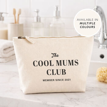 100% Cotton Premium Personalised Makeup Travel Bag Gift For Mum Cool Mums Club Mothers Day Gift Idea, 2 of 9