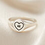 Personalised Love Me Oval Heart Signet Ring, thumbnail 3 of 5