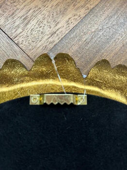 32cm Gold Sunburst Mirror Feather Leaf Decor Distressed Gift, 2 of 7