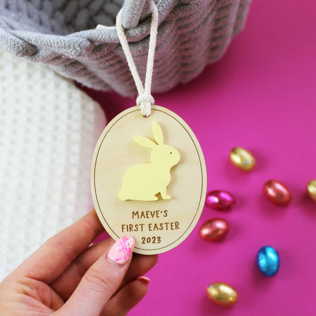My First Easter Personalised Wooden Decoration Tag By Evansly Lane ...