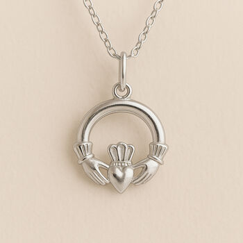 Personalised Sterling Silver Claddagh Necklace, 2 of 9