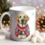 Personalised Labrador Retriever In Christmas Jumper Mug, thumbnail 1 of 2