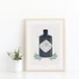 Gin Lover A4 Illustrated Print, thumbnail 1 of 3