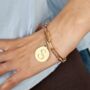 Gold Vermeil Plated Floral Initial Bracelet, thumbnail 2 of 3
