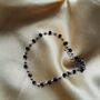 Silver Gold Plated Black Crystal Beads Nazaria Bracelet, thumbnail 6 of 7