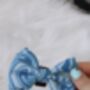 Blue 70s Retro Swirl Pattern Pet Bow Tie, thumbnail 6 of 6