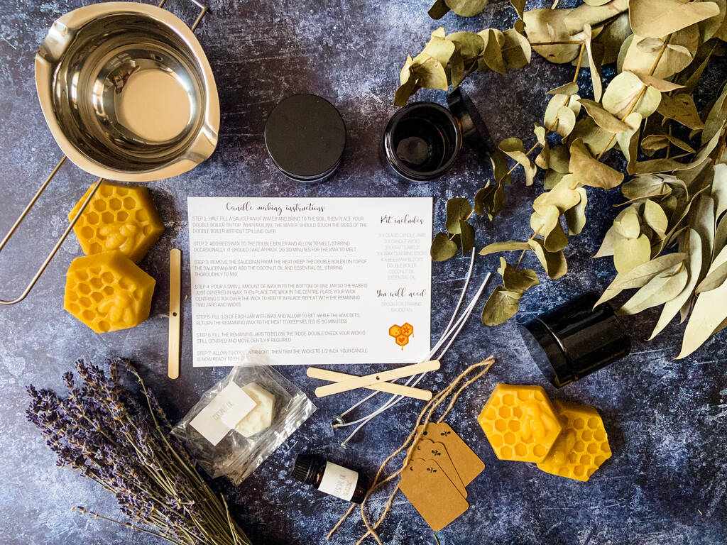 Make Your Own Beeswax Candle Kit Three Candle Set By The Crafting