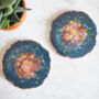 Iridescent Rose Gold Geode Resin Coasters, thumbnail 11 of 12